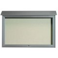 Aarco Aarco Products  Inc. PLD3045T-2 Light Grey Top Hinged Single Door Plastic Lumber Message Center with Vinyl Posting Surface 30 in.H x 45 in.W PLD3045T-2